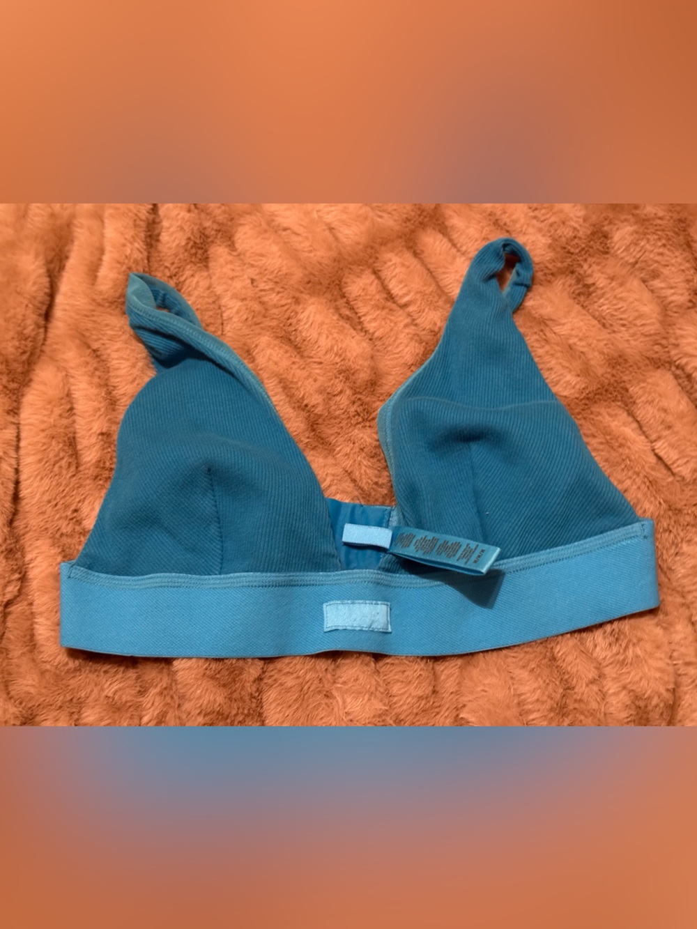 SKIMS Cotton Rib Plunge Bralette In Kyanite - Size Medium